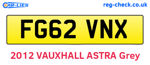 FG62VNX are the vehicle registration plates.