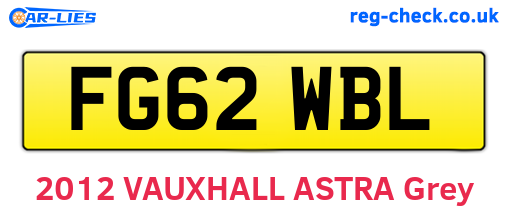 FG62WBL are the vehicle registration plates.