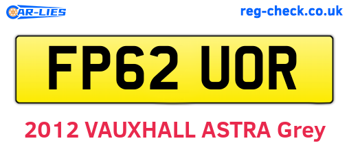 FP62UOR are the vehicle registration plates.