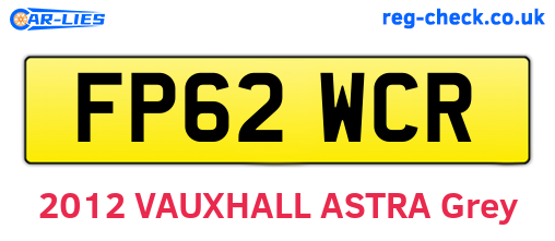 FP62WCR are the vehicle registration plates.