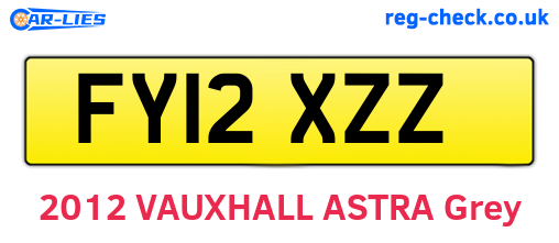 FY12XZZ are the vehicle registration plates.