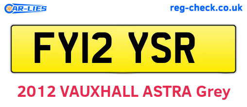 FY12YSR are the vehicle registration plates.