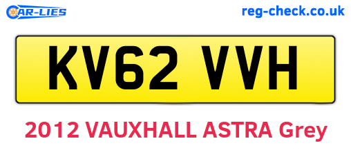 KV62VVH are the vehicle registration plates.
