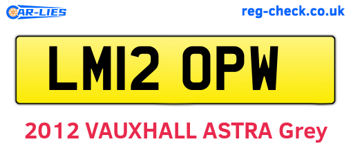 LM12OPW are the vehicle registration plates.