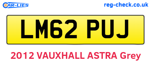 LM62PUJ are the vehicle registration plates.