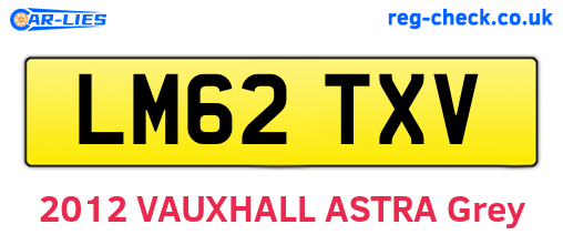 LM62TXV are the vehicle registration plates.