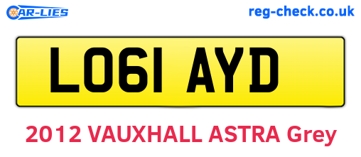 LO61AYD are the vehicle registration plates.