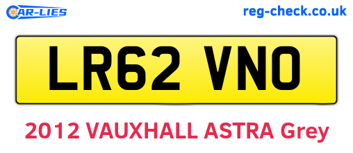 LR62VNO are the vehicle registration plates.