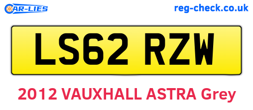 LS62RZW are the vehicle registration plates.