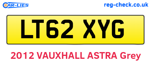 LT62XYG are the vehicle registration plates.