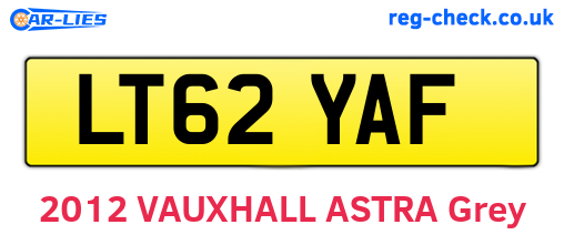 LT62YAF are the vehicle registration plates.