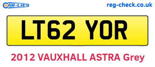 LT62YOR are the vehicle registration plates.