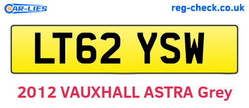 LT62YSW are the vehicle registration plates.