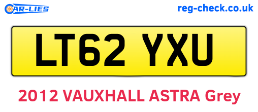LT62YXU are the vehicle registration plates.