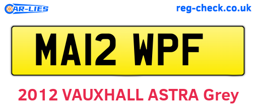 MA12WPF are the vehicle registration plates.