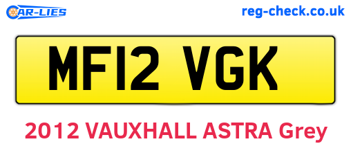 MF12VGK are the vehicle registration plates.