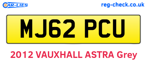 MJ62PCU are the vehicle registration plates.