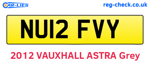 NU12FVY are the vehicle registration plates.