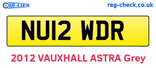 NU12WDR are the vehicle registration plates.