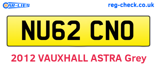 NU62CNO are the vehicle registration plates.