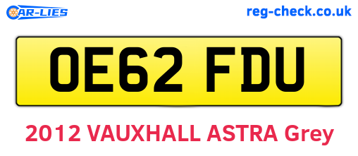 OE62FDU are the vehicle registration plates.