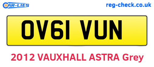 OV61VUN are the vehicle registration plates.