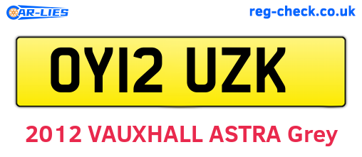 OY12UZK are the vehicle registration plates.