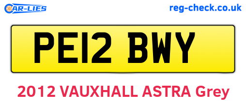 PE12BWY are the vehicle registration plates.
