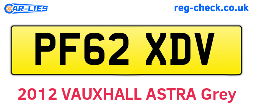 PF62XDV are the vehicle registration plates.