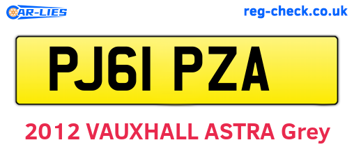 PJ61PZA are the vehicle registration plates.