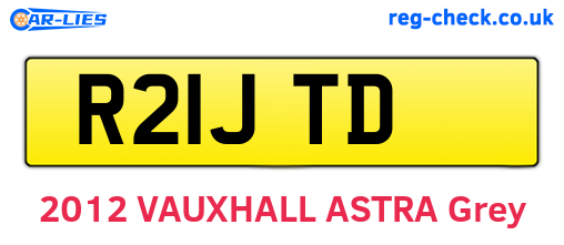 R21JTD are the vehicle registration plates.