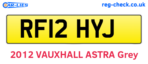 RF12HYJ are the vehicle registration plates.