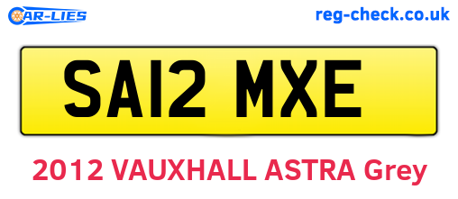 SA12MXE are the vehicle registration plates.