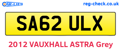 SA62ULX are the vehicle registration plates.