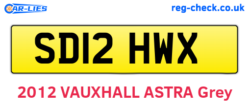 SD12HWX are the vehicle registration plates.