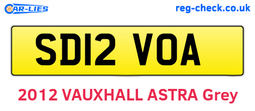 SD12VOA are the vehicle registration plates.