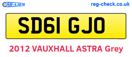 SD61GJO are the vehicle registration plates.