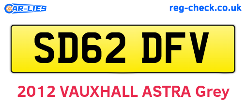 SD62DFV are the vehicle registration plates.