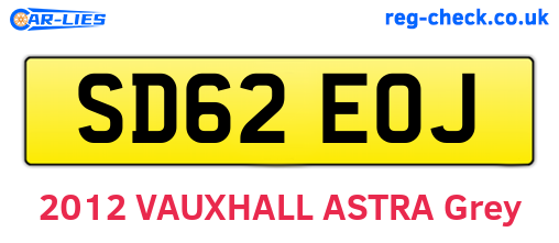 SD62EOJ are the vehicle registration plates.