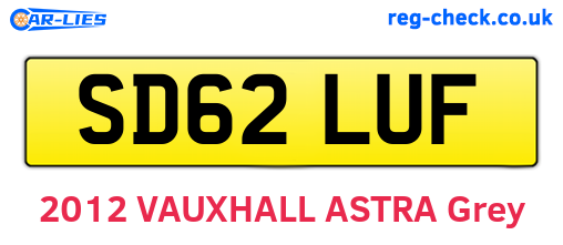 SD62LUF are the vehicle registration plates.