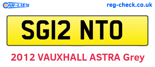 SG12NTO are the vehicle registration plates.