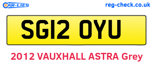 SG12OYU are the vehicle registration plates.