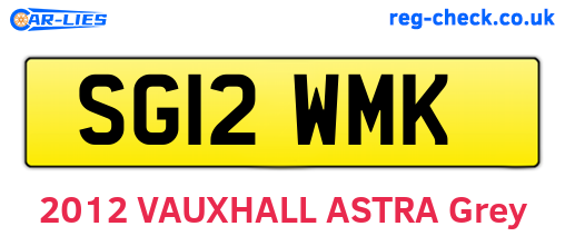 SG12WMK are the vehicle registration plates.