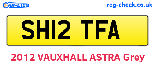 SH12TFA are the vehicle registration plates.