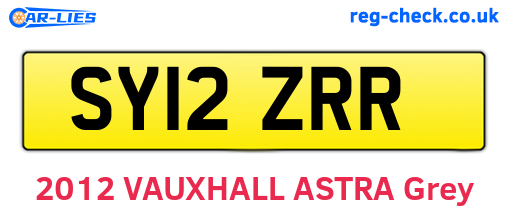 SY12ZRR are the vehicle registration plates.