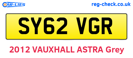 SY62VGR are the vehicle registration plates.