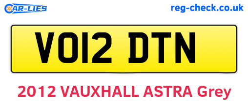 VO12DTN are the vehicle registration plates.