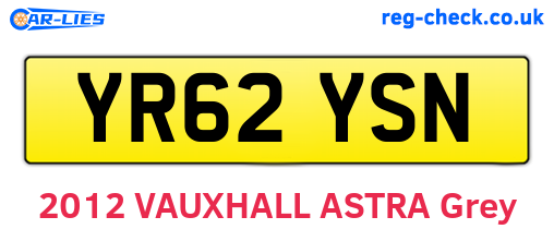 YR62YSN are the vehicle registration plates.