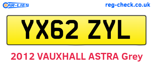 YX62ZYL are the vehicle registration plates.