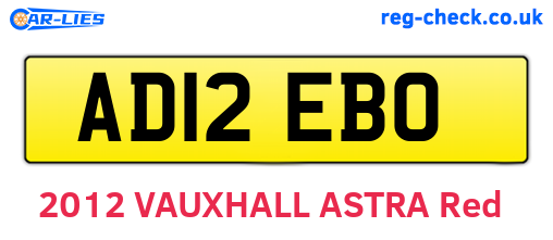 AD12EBO are the vehicle registration plates.